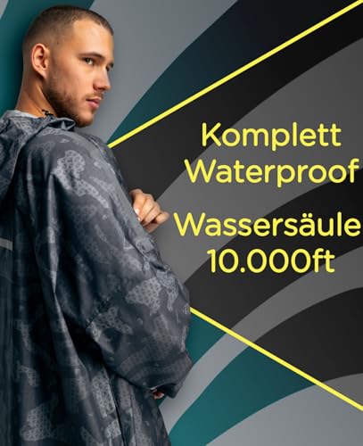 Jubi® Regenponcho Herren aus 100% Recycled Polyester | Grau | Nachhaltig, Leicht & Wasserdicht