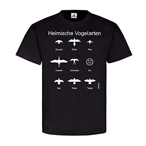 T-shirt pour oiseaux humour noir grand format XXXL vêtement drôle DU Vogel