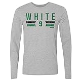 500 LEVEL Derrick White Long Sleeve Shirt - Derrick White Boston Font (Heather Gray, Large)