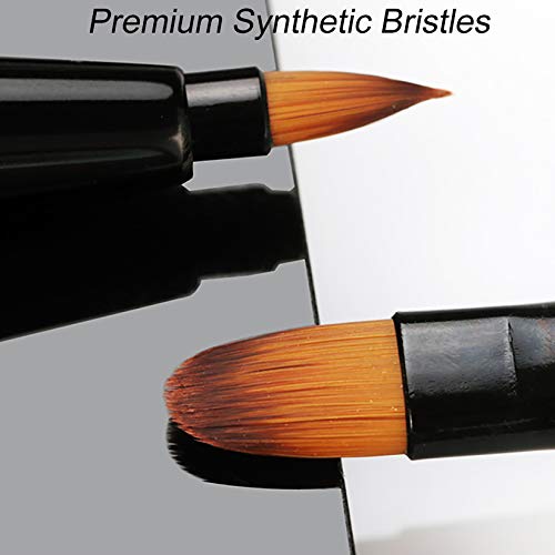 Falliny Retractable Lip Makeup Brushes, Double-Ended Lip Concealer Makeup Brushes Travel Lipstick Brush Dual End Eyeshadow Brushes With Cap (2 Pieces) #TOP4