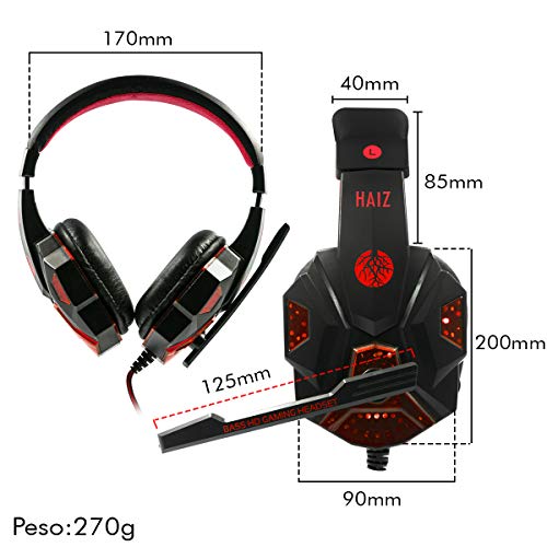 Haiz Fone de Ouvido Headset Gamer Deneb Headphone Vermelho HZ-1802