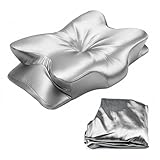 Schmetterlingskissen Bezug，Kopfkissenbezug，Satin Kissenbezüge für Memory Foam Kissen，Seiden Orthopädisches Kissen Kissenbezug，Nackenstützkissen Kissenbezug，Unsichtbarer Reißverschluss，für 63x38x14cm