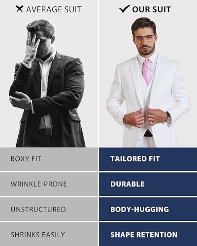 YND Men\'s Slim Fit 2 Button 3 Piece Suit Set, Blazer Jacket Vest Pants and Tie, Solid Wedding Dress Tux and Trousers Deep Grey - Thumbnail 5