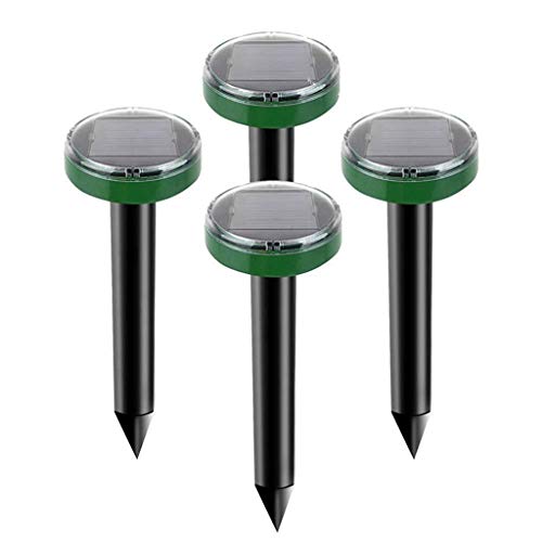 Solar Powered Sonic Pest Repeller Mole Repellent Repels Mole,Rodent,Vole,Shrew,Gopher,4PACK