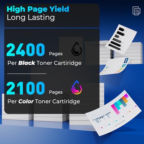 Image of 414A Toner Cartridges 4 Pack for Color Laser Jet Pro MFP M479fdw M454dw Replacement for HP 414A HP414A 414X HP414 Toner with Chip for M479fdn M454dn Enterprise MFP M480f M455dn M479 Series W2020A