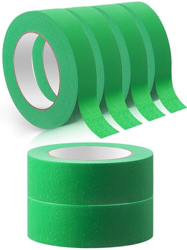 Image of Marspark 6 Rolls 1.5 Inch x 55 Yards Green Automotive Refinish Masking Tape Bulk No Residue Heat Resistant Painters Tape for Car Vehicles Auto Body Multi Purpose Paint Tape