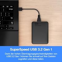 Western Digital Elements Portable externe Festplatte 1 TB (mobiler Speicher, USB 3.0-Schnittstelle, Plug-and-Play, für Windows formatiert) Schwarz – Ansicht 6