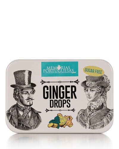 Dulces de hierbas de jengibre en lata vintage, 40 g, caramelo duro con notas botánicas y sabor tradicional