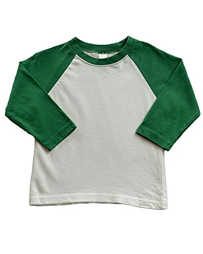 PandoraTees Unisex Toddler Baseball Tee 2T White Kelly Green