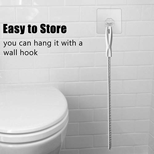 2 Stück Rohrreinigungsbürste, Abflussbürste Lang, Abflussreiniger Spirale Bürste, Flexible Abfluss Bürste für Rohre, Waschbecken, Duschabfluss, Usw, 45 cm