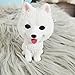 Pwenjofy Resin Bobbing Head Dog Figurines Mini Bobblehead Puppy for Home Office Desk Car Dashboards Decor Ornaments (Samoyed)