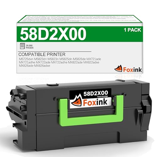 Cartouche de toner 58D2X00 noir pour Lexmark MX722adhe MX721ade MX826ade MS725
