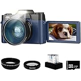 4K Video Camera Camcorder Umimixi 4K Vlog Camera for YouTube Vlogging 48MP Wi-Fi Digital Camera Recorder 16X Zoom 3.0'' LCD Screen Camcorders with Wide Angle+Macro Lens and 32G Micro SD Card(Blue)