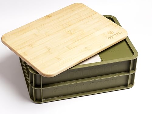 Babadoh Juego de Bandejas y Tabla de Bambú