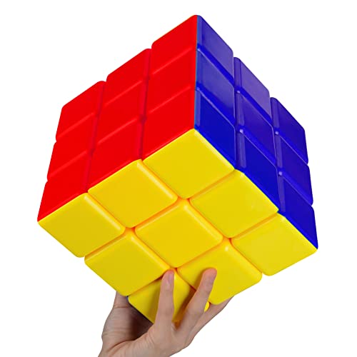 Super 3x3 Speed ​​​​Cube, Grand Jouet Cube 3x3 sans Autocollant pour Collection et Affichage (18cm)