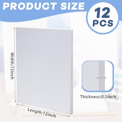 Frienda 12 Pcs Foam Board Bulk XPS Foam Sheet Panel for DIY Crafts Sculpture Modeling Floral Arrangements School Home Office Art(12" X 12" X 1/2",White) - Image 2