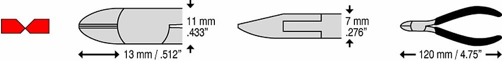C. K Tools T3774 Precision Diagonal Cutter Mini Bevel, 4-3/4-Inch OAL