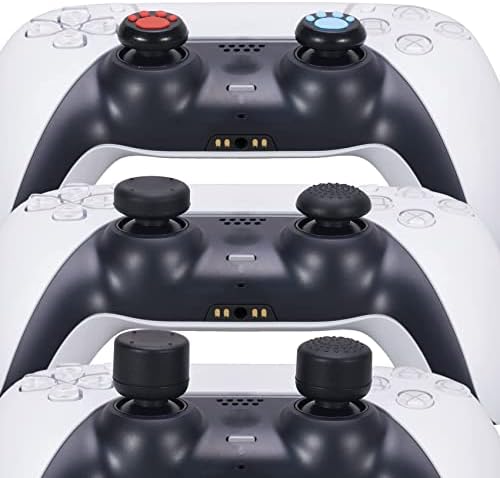 YoRHa Water Transfer Printing Silicone Thickened Cover Skin Case for PS5 Dualsense Controller x 1(Skull Graffiti) with Thumb Grips x 10