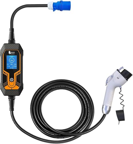 Level 2 EV Charger, Portable Electric Car Charger, 32A 240V 7KW Electric Vehicle Charging Stations with SAE J1772 NEMA 14-50 Plug 16.4ft Premium Cable