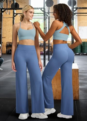 Pantalon de yoga jambe large Willit anti-compression taille haute - 2