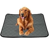 Almohadilla grande de entrenamiento para perros. La primera capa de la barrera de orina es una malla transpirable, la segunda capa es de algodón absorbente, la tercera capa es una capa impermeable de TPU y la cuarta capa es un tejido antideslizante. Tamaño: 68 x 50 cm. Es una excelente opción económica y ecológica que ahorra y reduce los residuos en comparación con las almohadillas desechables para orina