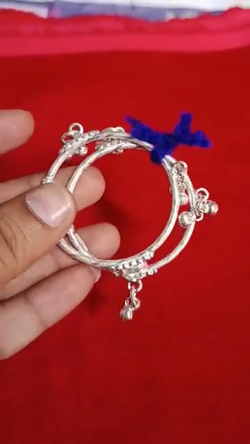 White Metal PLain Kada Pair Nazariya Nazarbattu Bachon Ke Liye Nazar Battu churi Plain Kada (Pair) Churi Bangle Churiyan Bangles.3