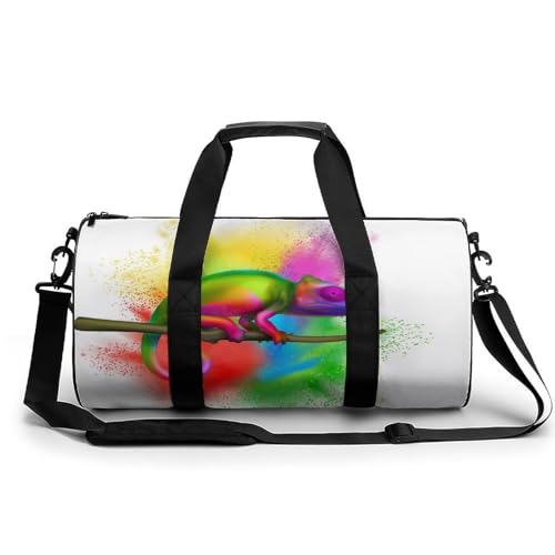 Sac de sport gym caméléon coloré de voyage week-end duffel bag camping randonnée 45cm