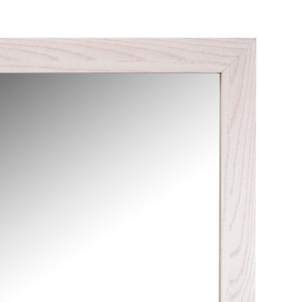 LOLAhome - Espejo de Pie Blanco 4 Posiciones de 37x157 cm. Espejo de Cuerpo Entero con Marco con Vetas de Madera para Vestidor y Dormitorio. Ligero, Resistente y Ajustablen en Inclinación