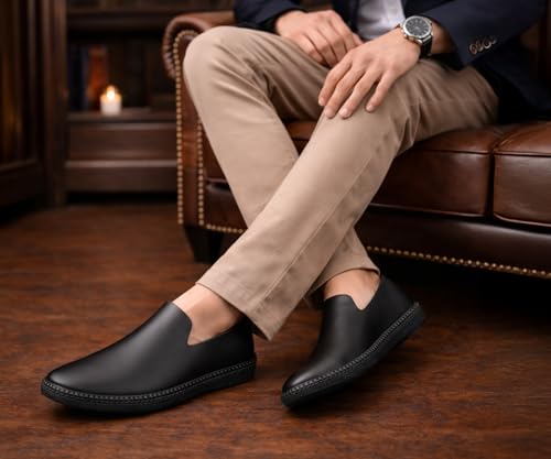 Image of Kraasa Men's Jutis Ethnic Casuals, Slip-on Closure, Stylish Loafers | Perfect for Formal Wear, Business and Parties