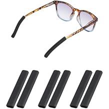Anti-Slip Glasses Ear Cushion, Silicone Eyeglasses Temple Tips Sleece, Soft Sleeve Grip, Comfort Eyeglass Ear Cushions, Eyeglass Ear Grips for Men, Women, Glasses Accessories 3 Black Pairs