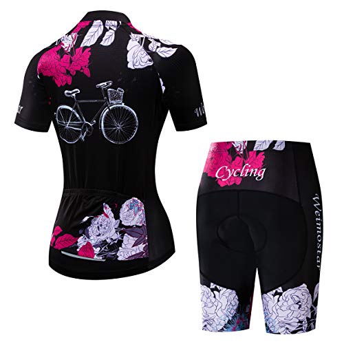 Image of Cycling Jerseys Women Bike Shirts Short Sleeve Bicycle Clothes Breathable Stretch Labric Bicycle Uniforms