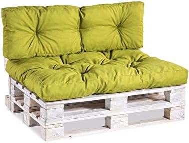 Gutekissen® Poduszki na palety pikowane Poduszki ogrodowe PPI (Set (Siedzisko 120x80 +Oparcie 120x40), Czerwony)