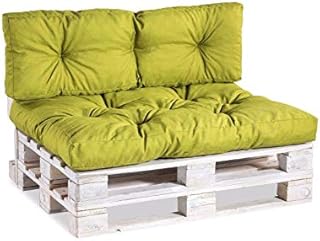 Gutekissen® Poduszki na palety pikowane Poduszki ogrodowe PPI (Set (Siedzisko 120x80 +Oparcie 120x40), Czerwony)