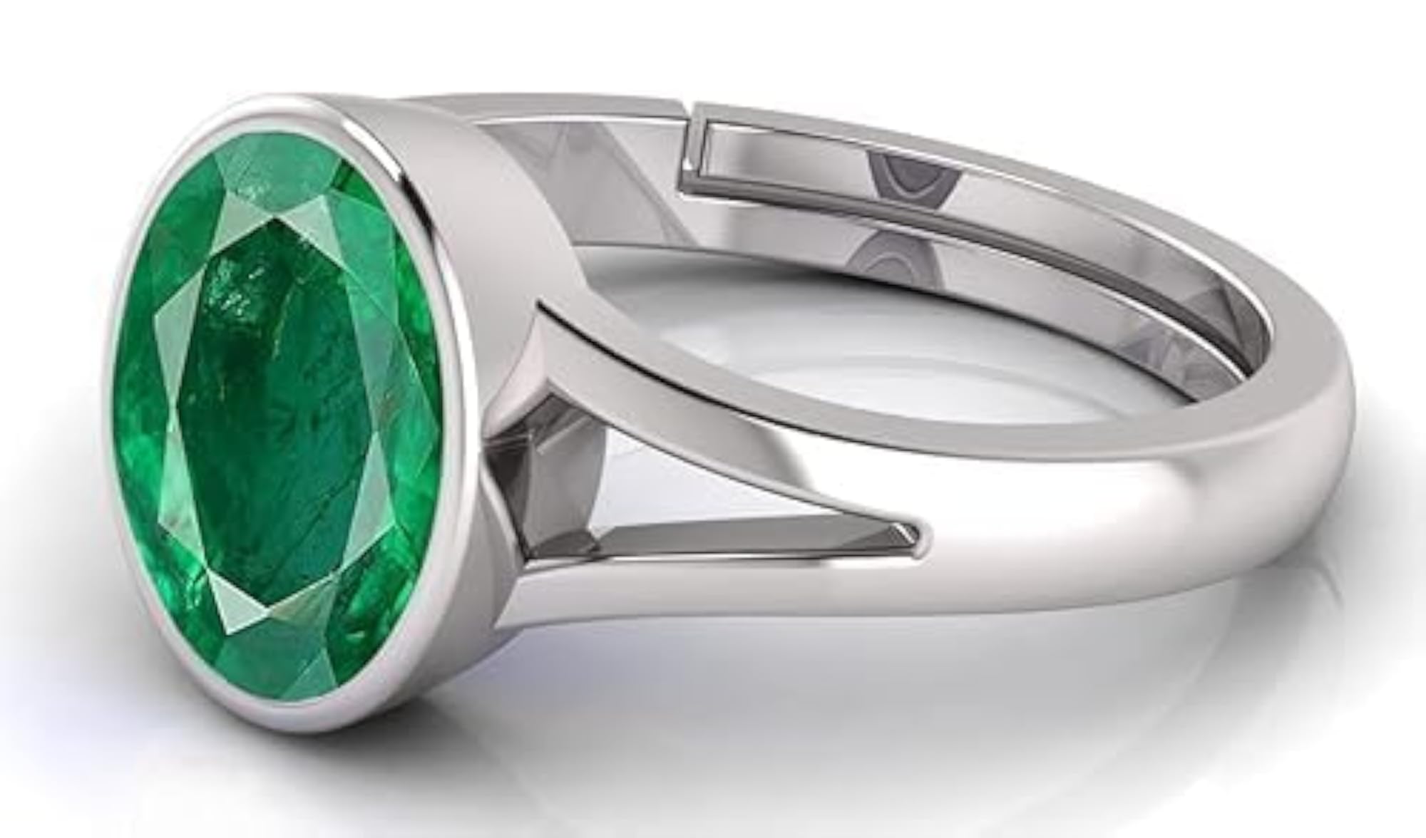 Original Natural Emerald Adjustable Ring for Men and Women