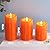 Eywamage Orange Dripping Wax Flameless Pillar Candles with Remote, Flickering Battery Operated Halloween LED Candles Set of 3