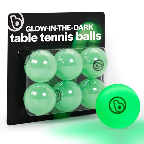 Brightz Glow in the Dark Ping Pong Balls 6-Pack Green Neon Colored Cup Pong & Table Tennis Balls Light Up Ping Pong Accessories for Backyard House Party Set