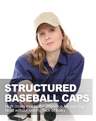 Image of Zylioo Oversize Baseball Cap XXL Big Head Hats for Men Large Dad Hats High Crown Structured Cap Adjustable 22 inch-25.5 inch