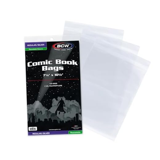 BCW Resealable Silver Age Comic Bags - 100 ct, Protection for Silver Age Comic Books | 7 1/8 x 10 1/2 inches Comic Collection Storage Comic Books Bags