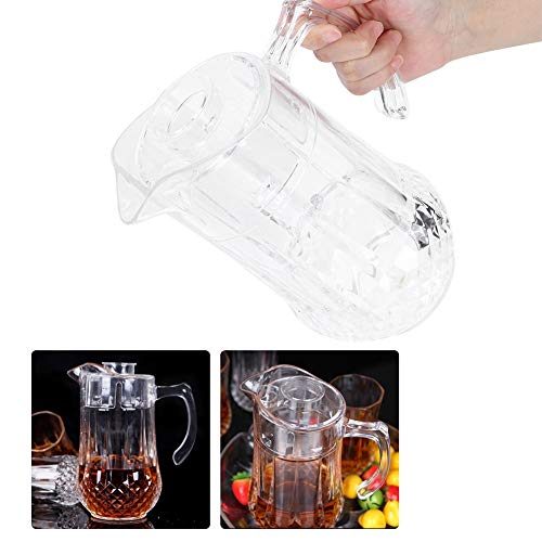 1300ml/44oz Akrylowy Dzban z Pokrywką i Uchwytem Dzbanek na Zimną Wodę Czajnik Sok Mrożona Herbata Karafka na Napoje dla KTV Bar Hotel