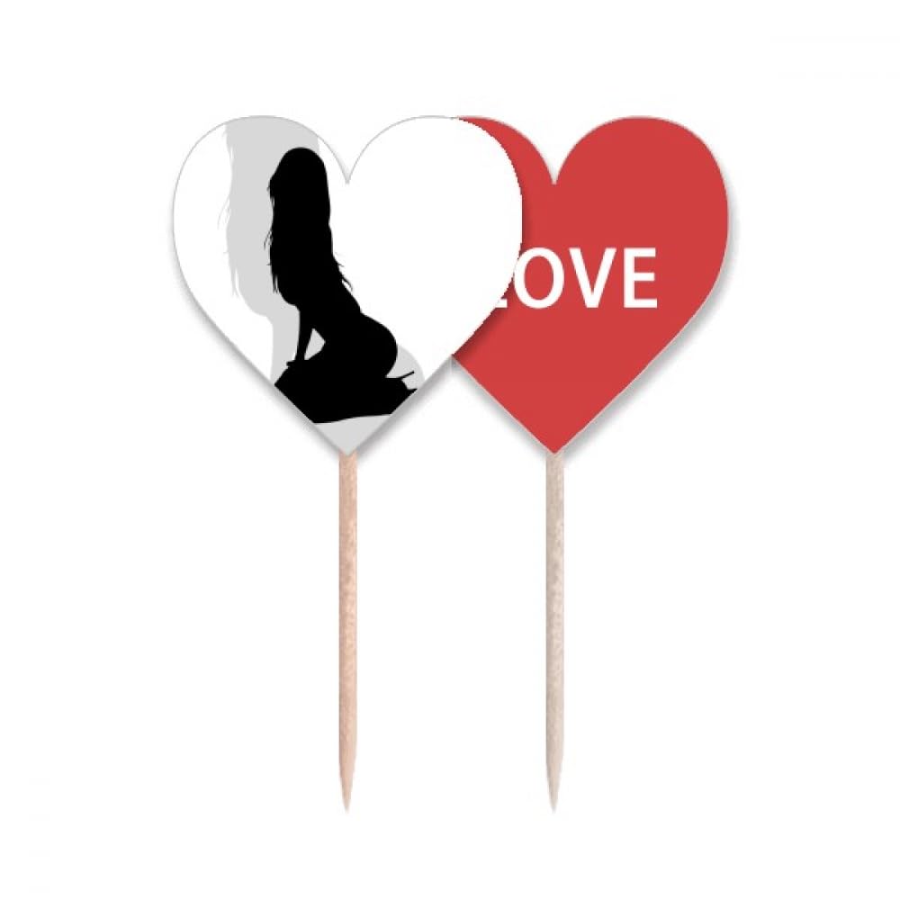 Cupcake pick Love Heart avec cure-dents drapeau pour buffet de mariage