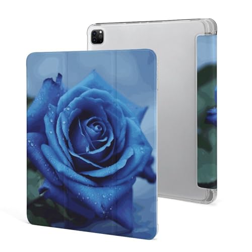 Étui iPad Pro 12.9 protection fine avec porte-crayon rose bleu