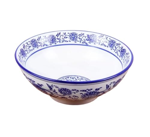 Cuenco de porcelana antiguo, cuenco ramen, fideos sopa cerámica, 7 pulgadas, apertura grande, for servir alimentos, cocina casera, ensalada, cereales, pasta, diámetro 19 cm alto