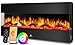 Produktbild KESSER® Wandkamin Elektrokamin 3D Elektrischer 138cm Kamin mit Heizung 9 Farbmodi LED Flammeneffekt, 900/1800 W Kaminofen Wand und Einbaukamin Wandmontage Heizung App-Funktion Fernbedienung schwarz