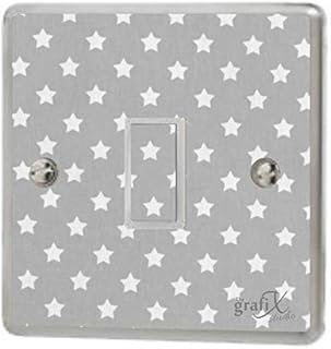 Baby Grey Stars Light Switch Sticker Vinyl/Skin cover, sw153