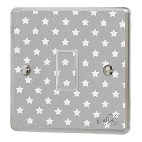 Baby Grey Stars Light Switch Sticker Cover Cover