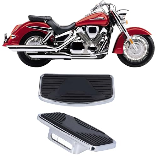 Aramox estribos traseros para motocicleta, reposapiés para ATV, estriberas traseras para pasajero, para plataforma de motocicleta, kit de pedales, acero de metal pesado + ajuste de goma para VTX1300 V