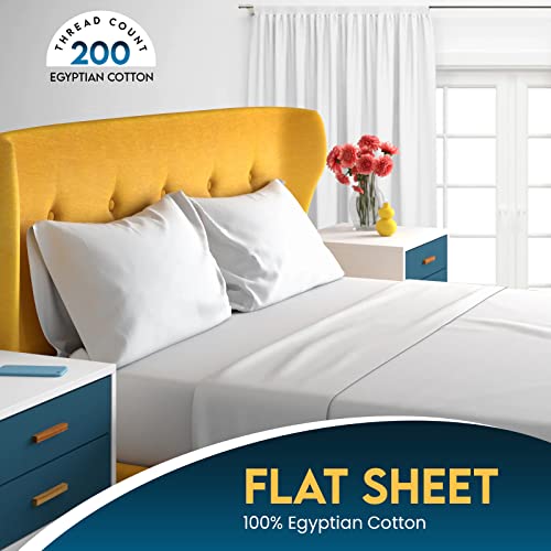 Sunshine Comforts Egyptian Cotton Flat Sheets Breathable, Anti Wrinkle - Image 3