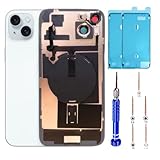 15 Plus Back Glass Replacement Kit with Plate & Flex Cable and All Parts, Blue, 6.7 Inch for iPhone 15Plus Back Cover Glass, with Repair Tools (Blue)