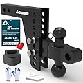 Adjustable Trailer Hitch Ball Mount for 2? Receiver – Heavy Duty Tow Hitch with Dual 2? & 2-5/16? Balls, Height Adjustable for Trucks, RVs, Campers & Trailers (Up to 26,000lbs GTW) - CROSSHIP