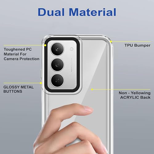 Image of Zapcase Back Case Cover for Realme 14x 5G | Compatible for Realme 14x 5G Back Cover | Case Cover with Camera Protection | (TPU + PC | Transparent)
